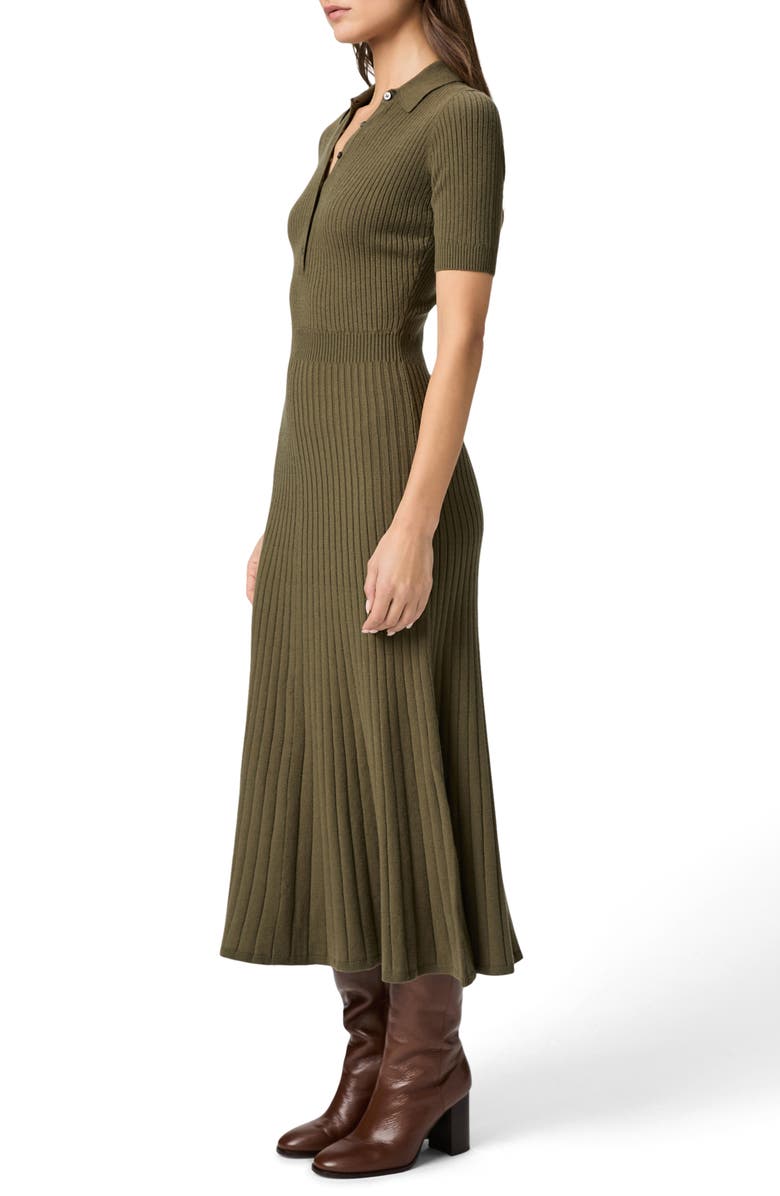 PAIGE Mathilda Rib Midi Shirtdress, Alternate, color, Olive