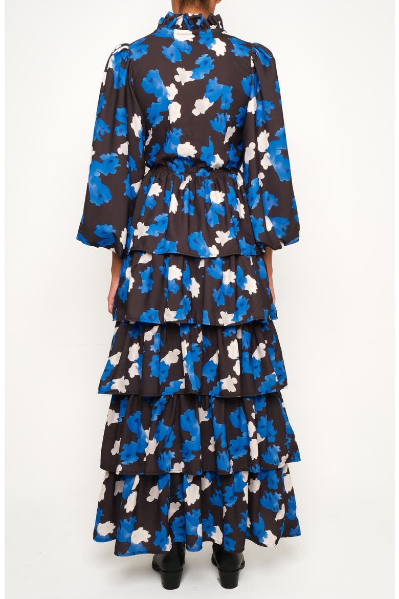 The Storm Keeper Floral Ruffle Tiered Maxi Dress, Alternate, color, JACARANDA