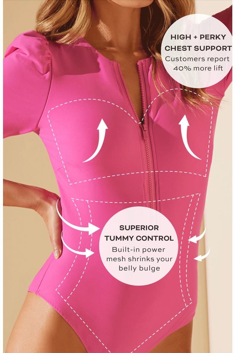 DreamSculpt Puff Sleeve Zip, Alternate, color, Sapphire
