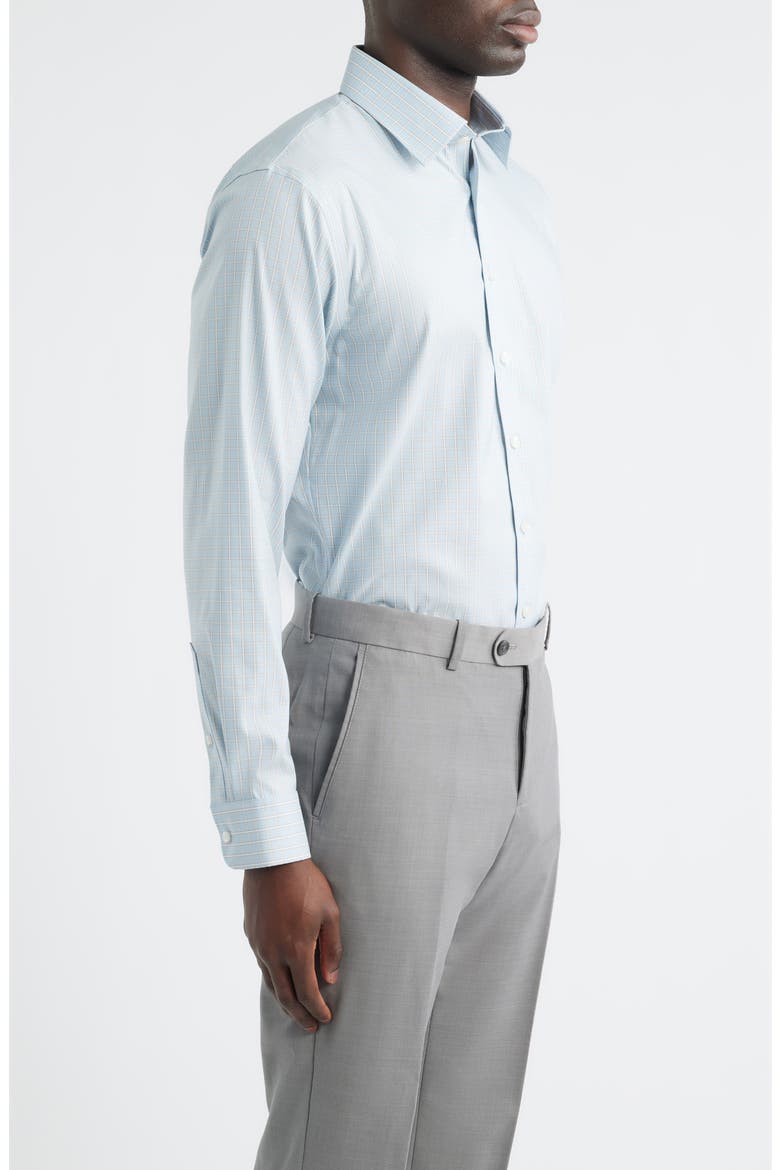 Trim Fit Premium Performance Dress Shirt, Alternate, color, BLUE OAKSPIRE GRID