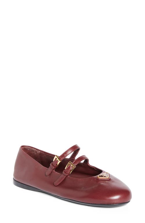 Prada Double Strap Mary Jane Flat