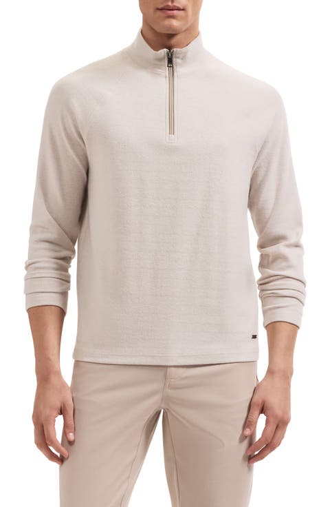 Herringbone Quarter Zip Knit Top