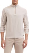 Bugatchi Herringbone Quarter Zip Knit Top
