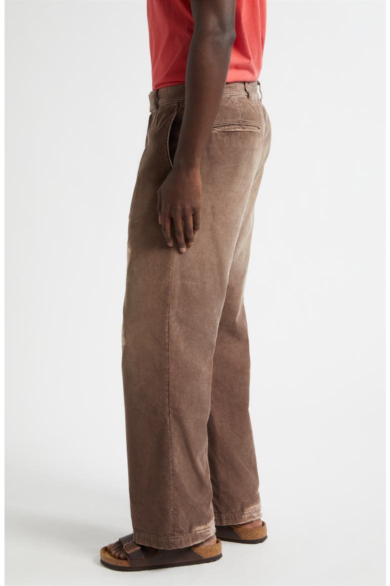 Sune Distressed Corduroy Bootcut Pants, Alternate, color, BROWN