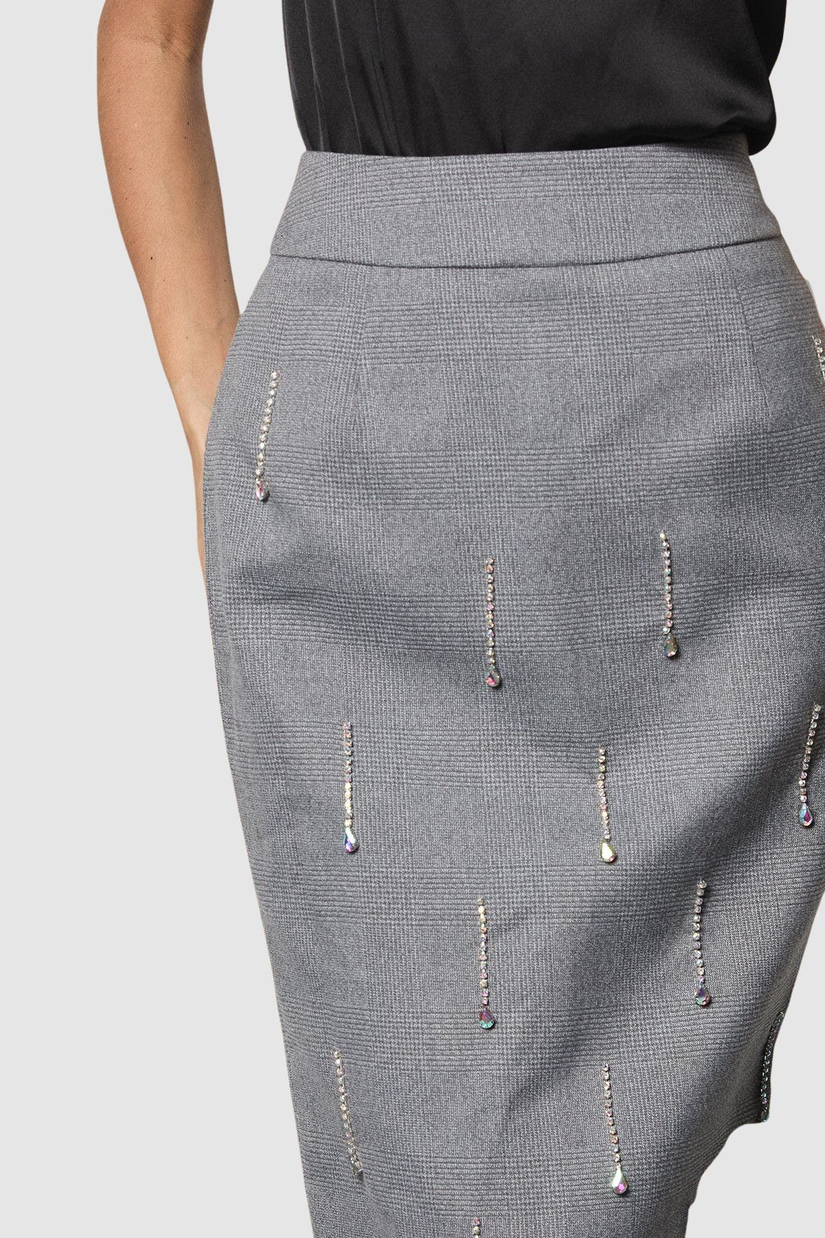 Midi Pencil Skirt With Embellishment - image 2