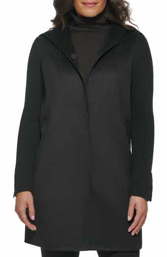Kenneth Cole New York Double Face Wool Blend Hooded Coat