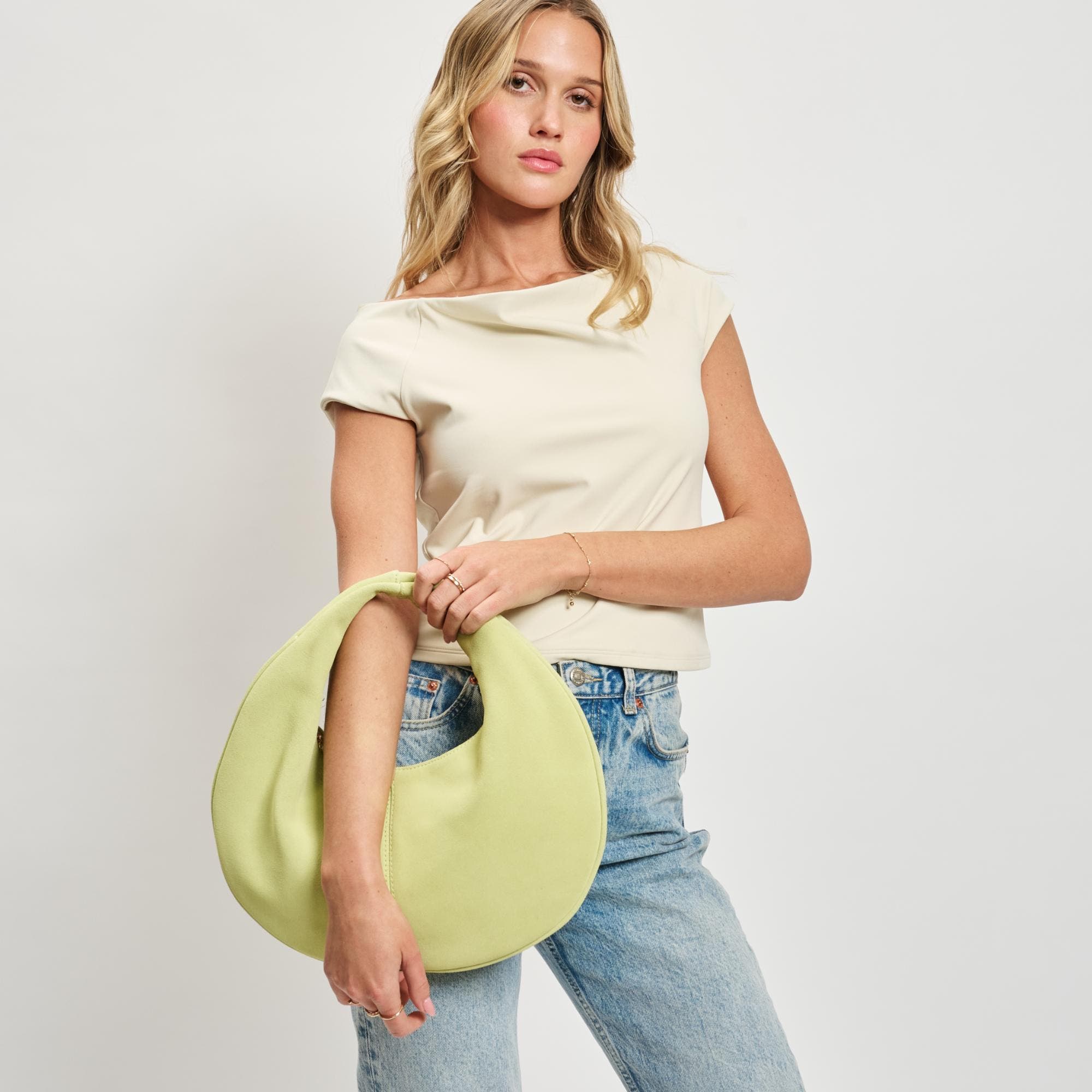 Farrah - Suede Hobo, Alternate, color, Pistachio