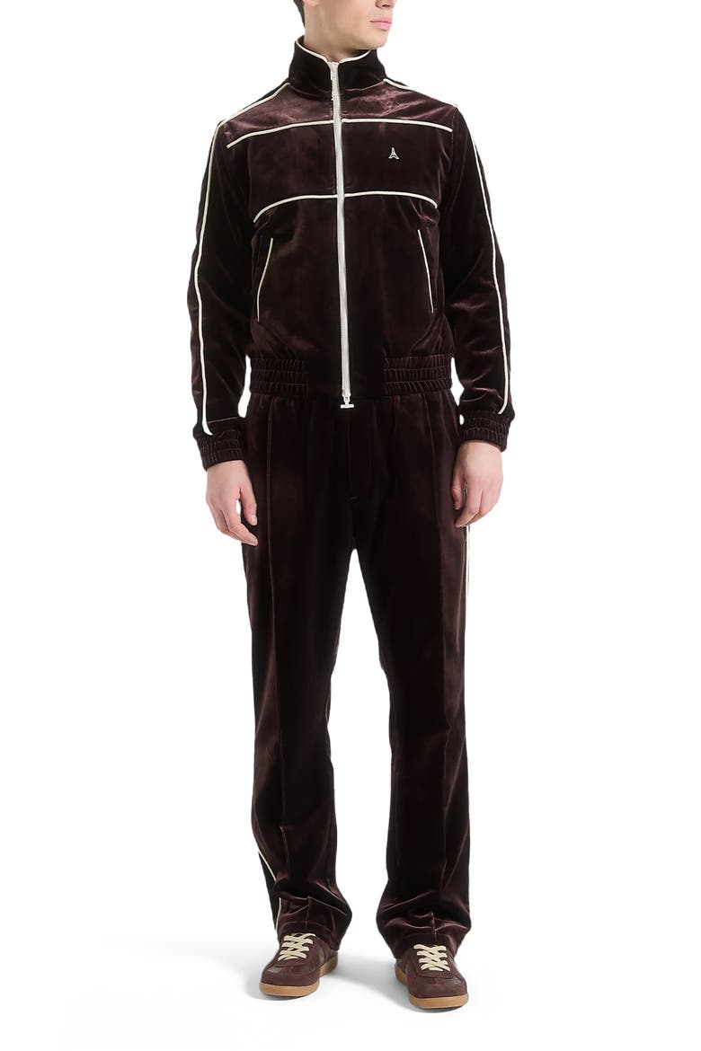 Eiffel Velour Track Jacket, Alternate, color, Brown