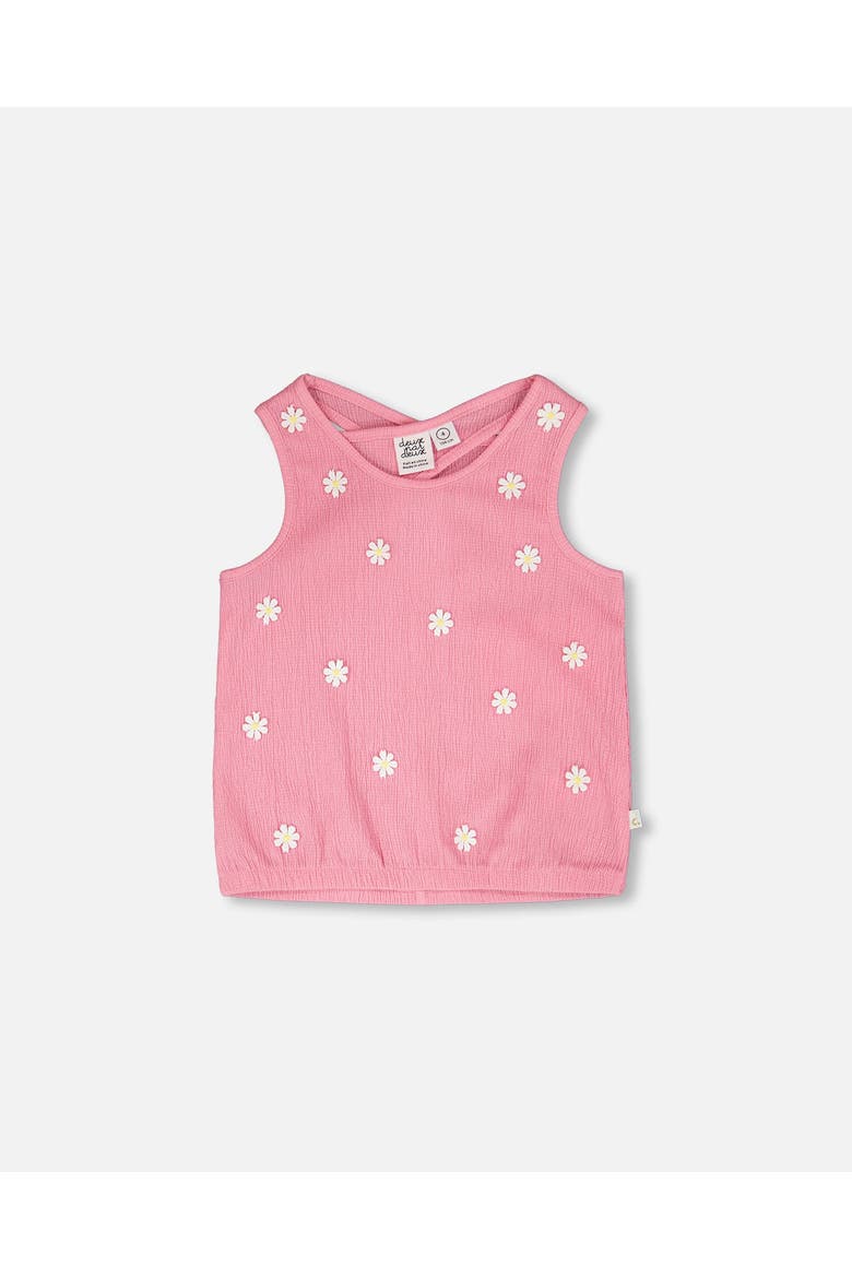 Sleeveless Crinkle Jersey Tank Top, Main, color, Pink