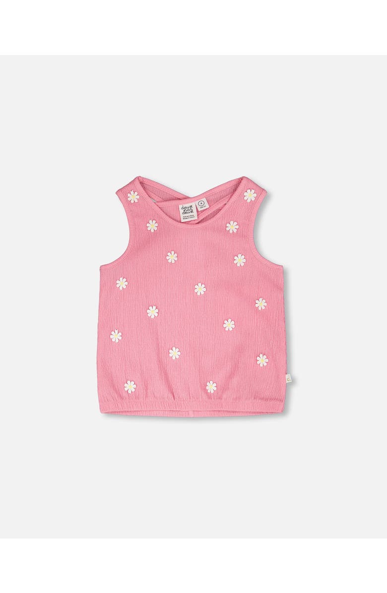 Deux par Deux Sleeveless Crinkle Jersey Tank Top, Main, color, Pink