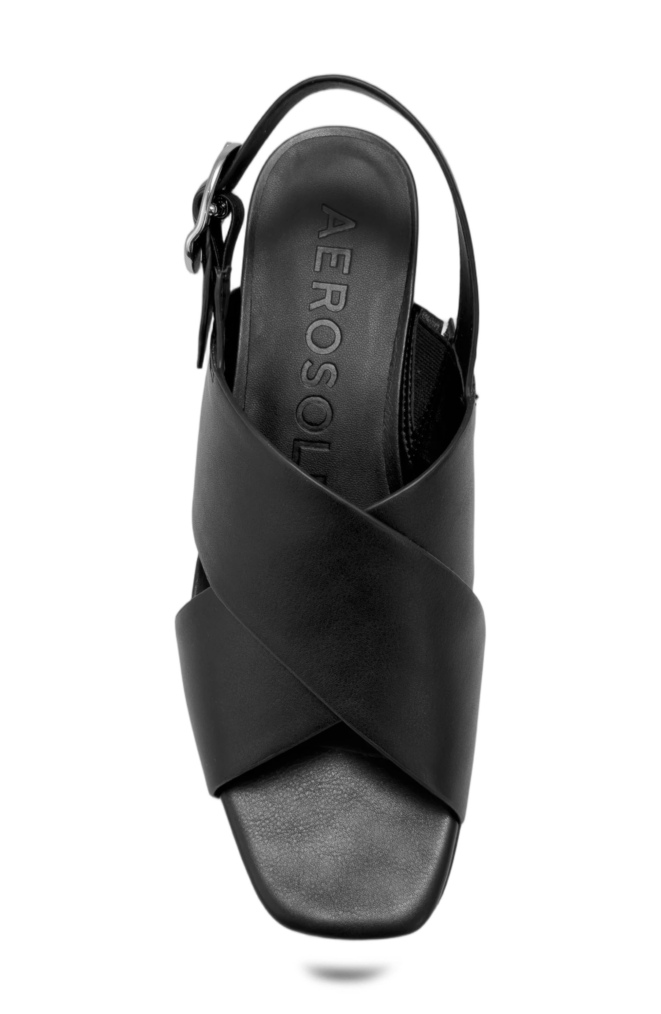 Pura Platform Sandal, Alternate, color, BLACK NAPPA