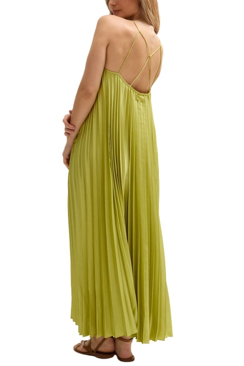 Philomena Halter Neck Pleated Maxi Dress, Alternate, color, Green