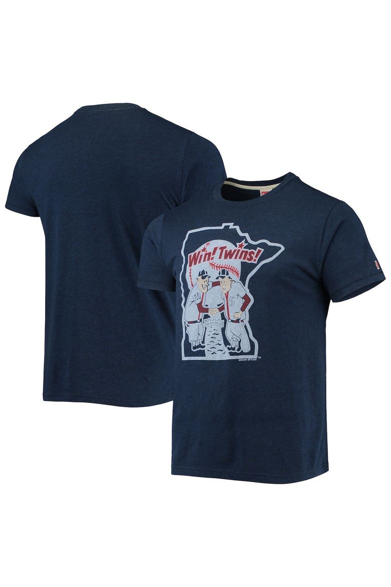 Men's Homage Navy Minnesota Twins Hand-Drawn Logo Tri-Blend T-Shirt, Main, color, Navy