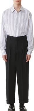 Lanvin Oversized Striped Cotton Poplin Shirt