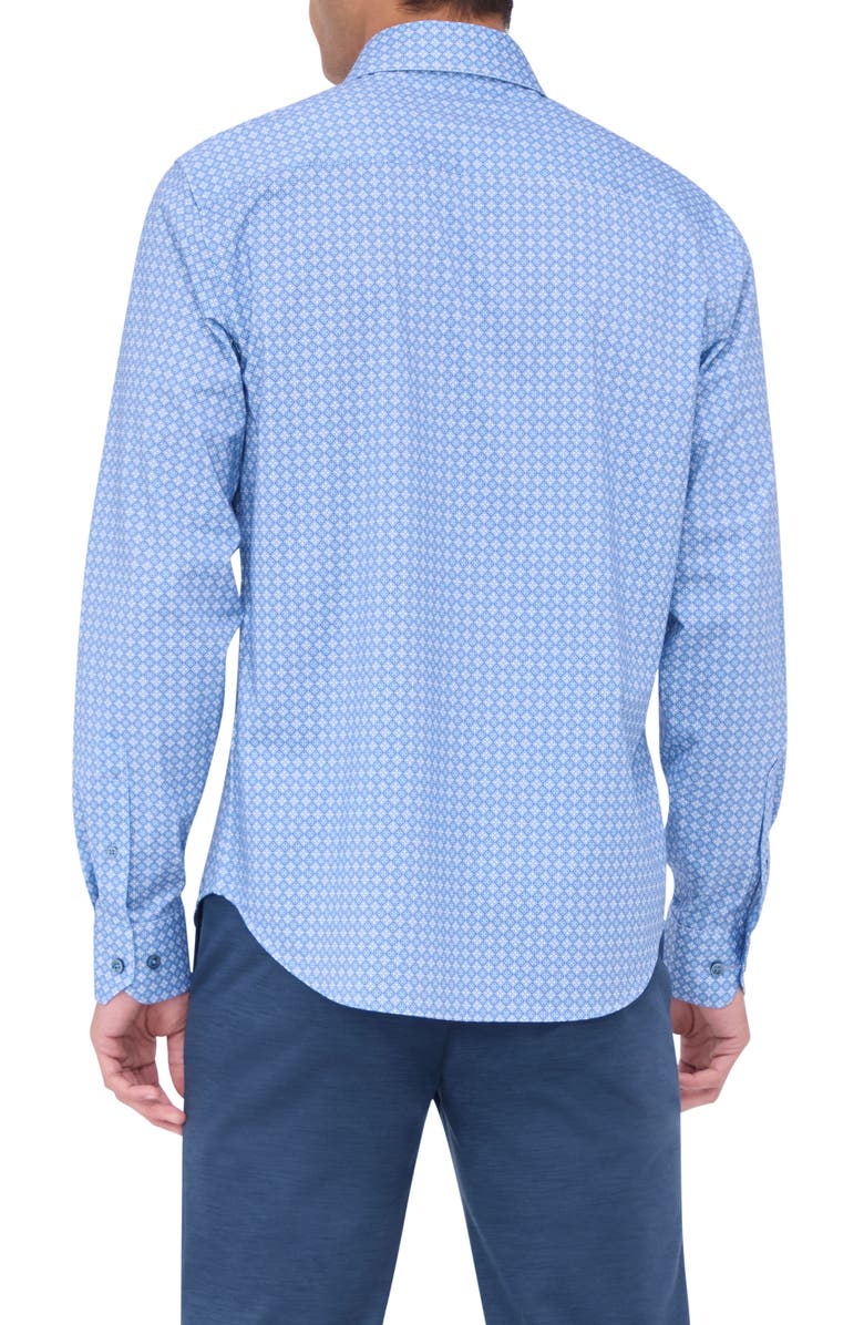Bugatchi James OoohCotton<sup>®</sup> Geo Print Button-Up Shirt, Alternate, color,