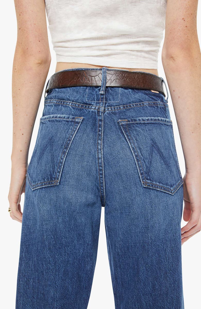 MOTHER The Magpie Embossed Leather Belt, Alternate, color, Cognac