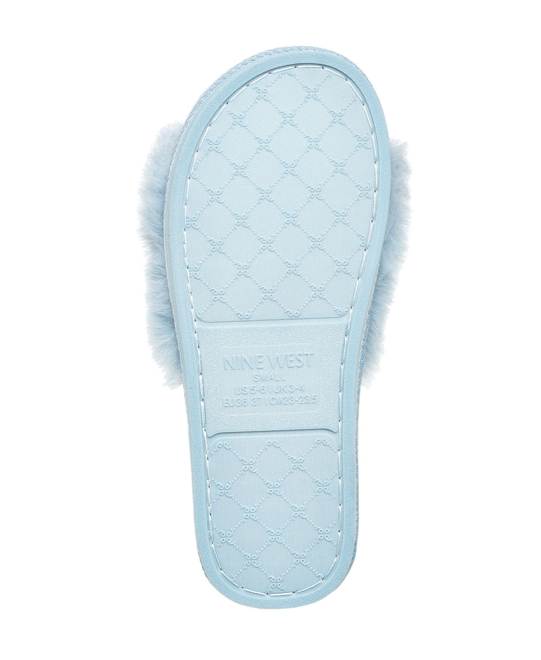 Slide Faux Fur Slipper, Alternate, color, Light Blue