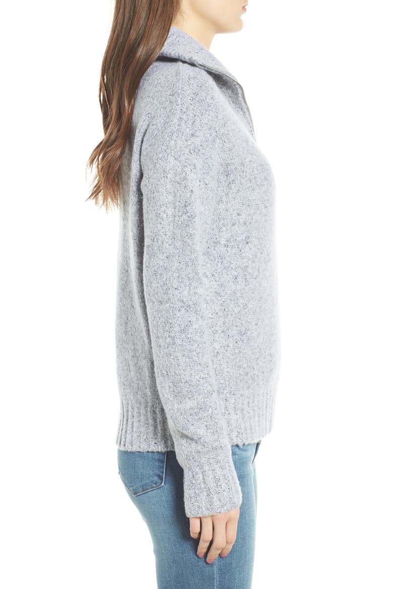 Quarter Zip Sweater, Alternate, color, HEATHER GREY