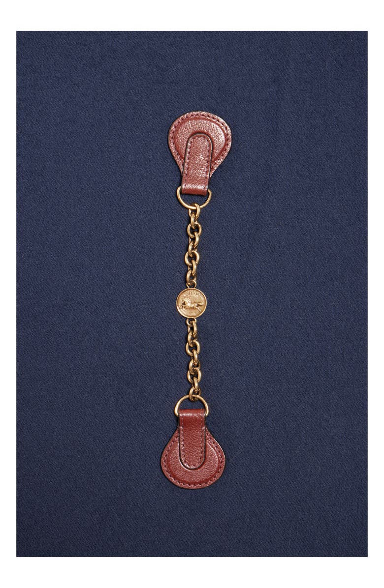 Chloé Horse Medal Wool Fringe Scarf, Alternate, color, 