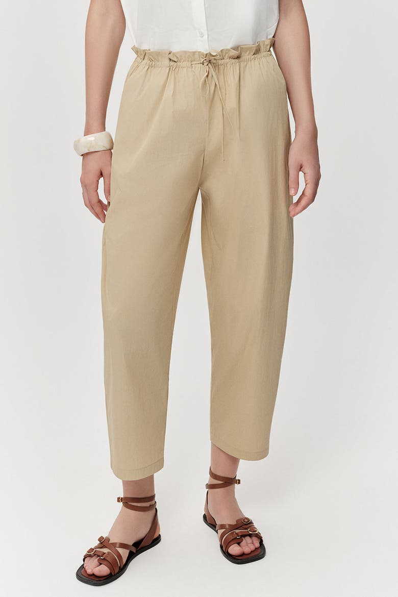 Amedee Drawstring Waist Woven Tapered Pants, Alternate, color, Beige