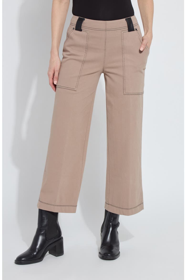 Valerie Crop Wide Leg Knit Jeans, Main, color, TIMELESS TAUPE
