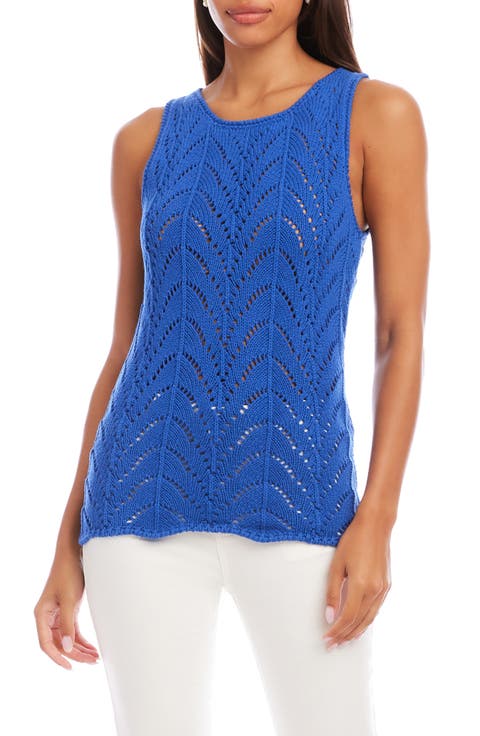 Pointelle Cotton Sweater Tank