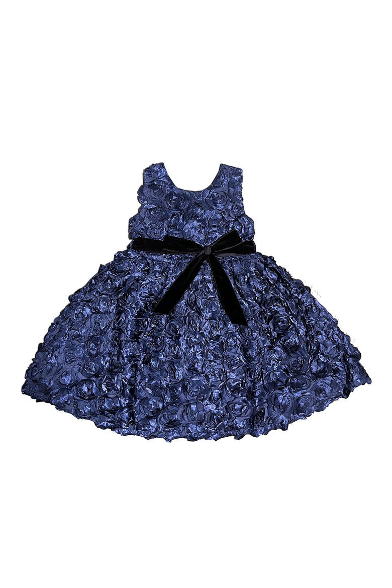Kids' Textured Roses Party Dress, Main, color, BLUE