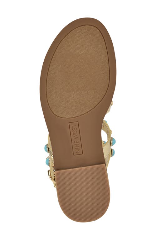 Nine West Mindela Studded Gladiator Sandal In Gold