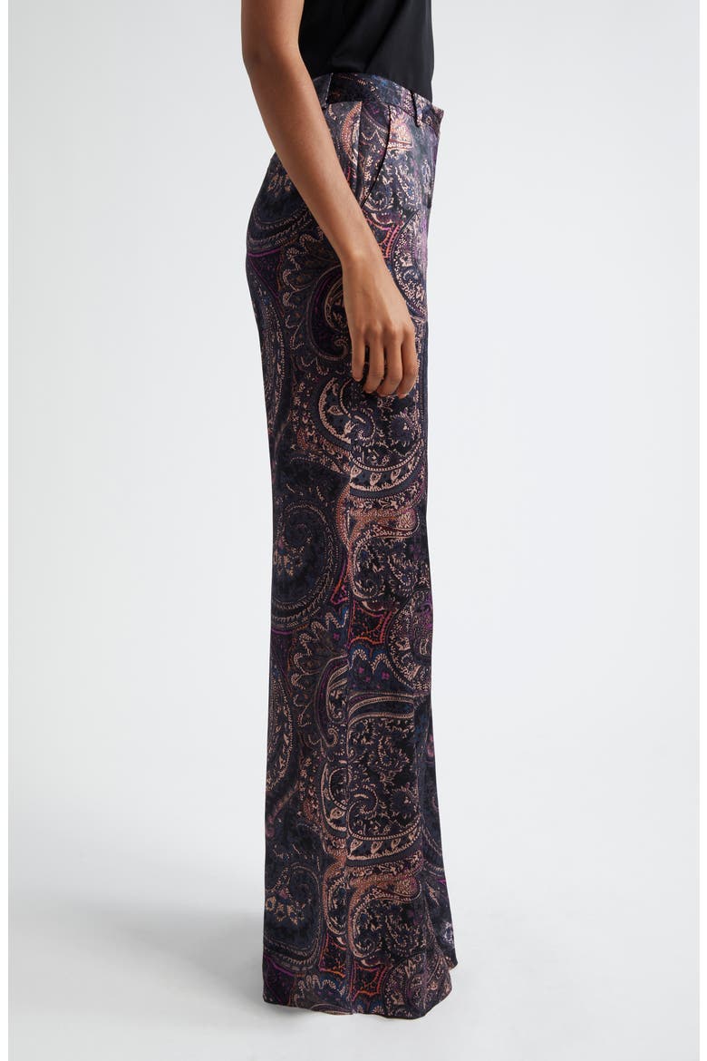 Pilar Wide Leg Velvet Pants, Alternate, color, PLUM MULTI BOUTE PAISLEY
