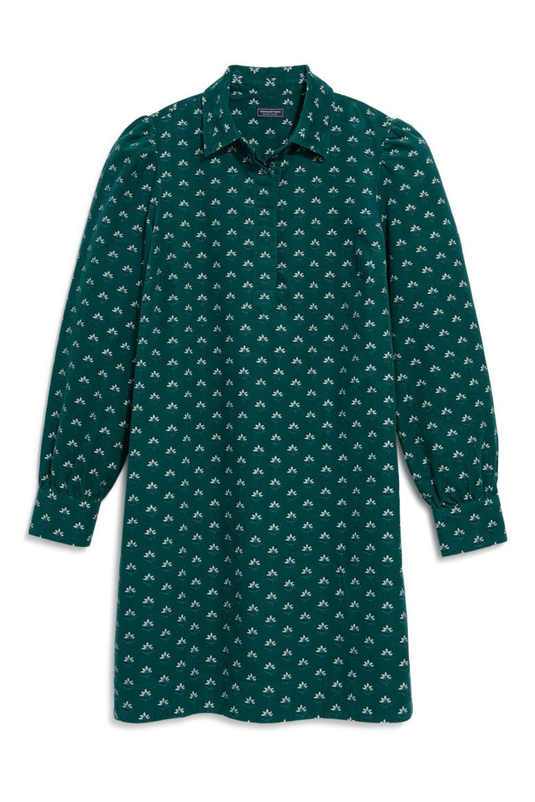 Long Sleeve Cotton Corduroy Popover Dress, Main, color, MADDISON CHARGREEN