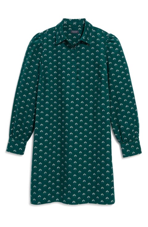 Long Sleeve Cotton Corduroy Popover Dress