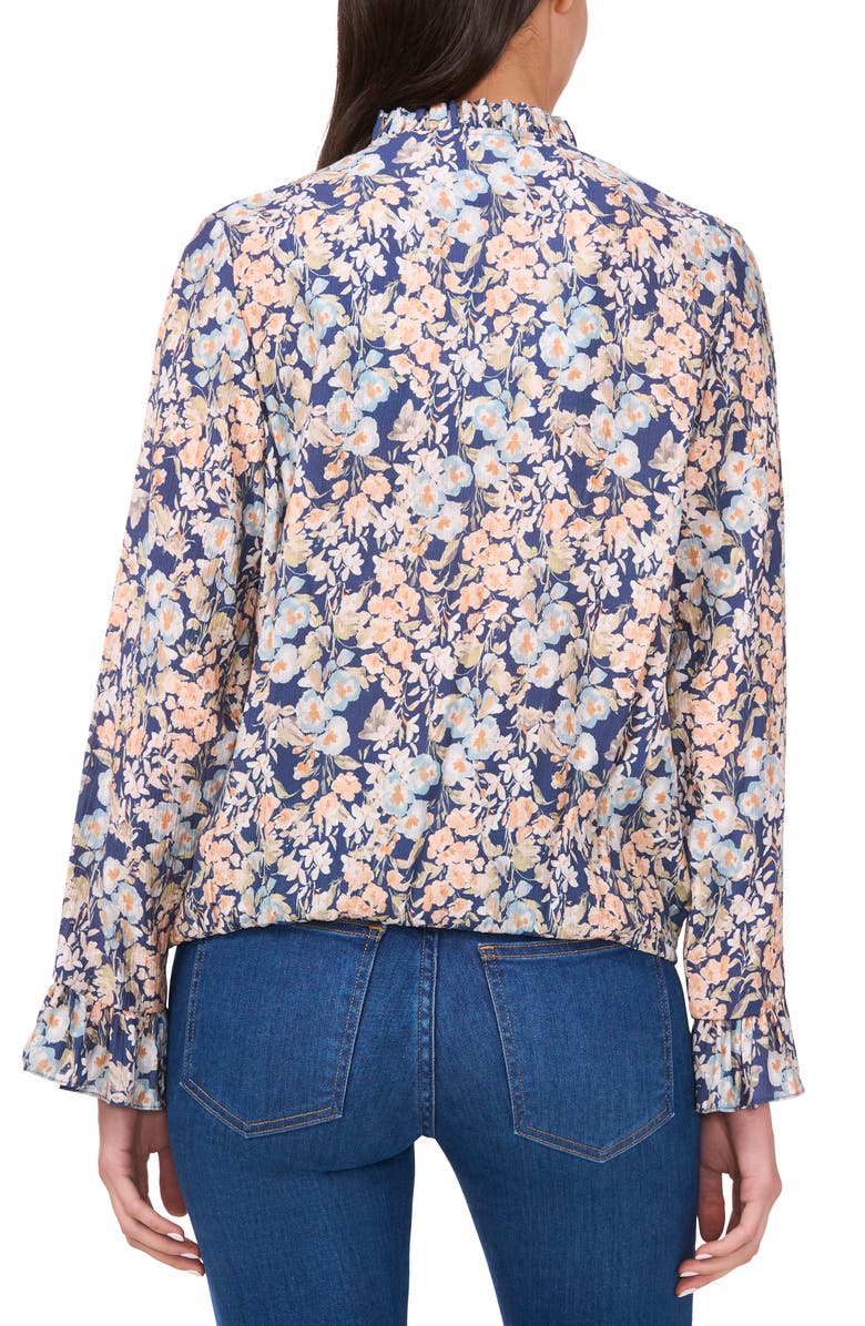 CeCe Tie High Neck Long Sleeve Top, Alternate, color, 