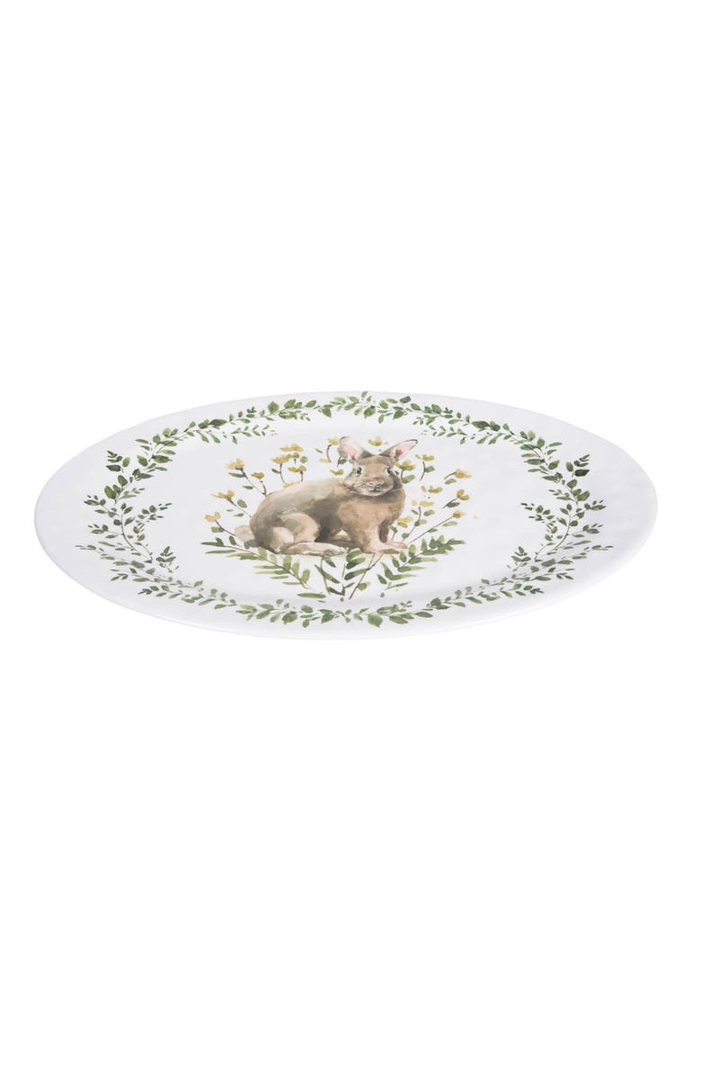 C&F Home Little Garden Easter Bunny Dinnerware Serving Platter 20.5", Alternate, color, Green