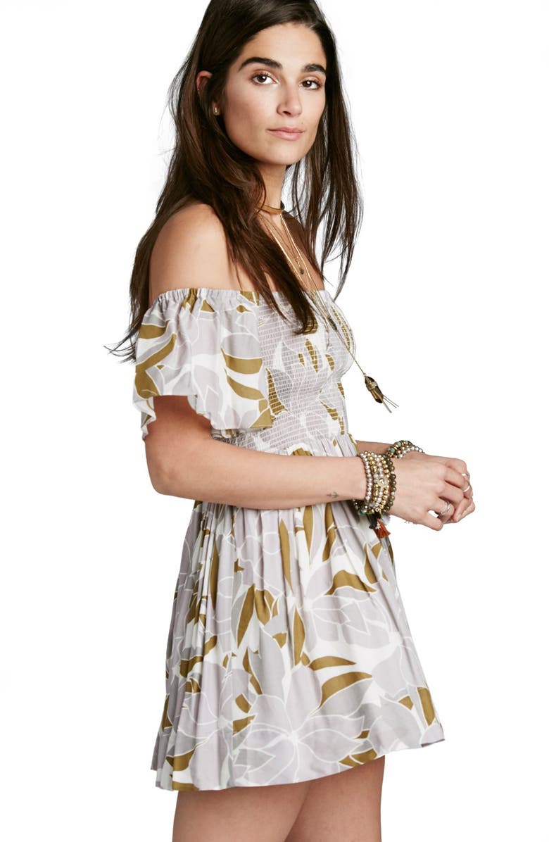 Free People 
Louise
 Off the Shoulder Smocked Minidress, Alternate, color, 