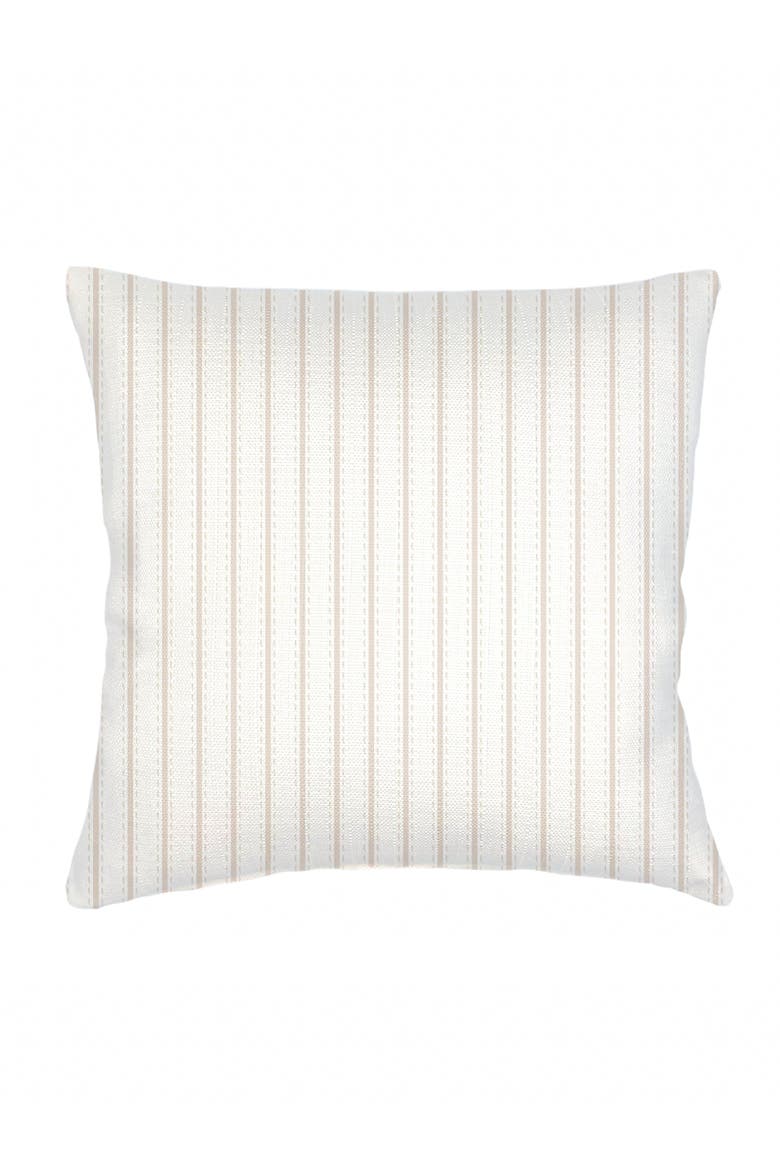 French Stripe Linen Pillow with Down Insert, Main, color, Beige
