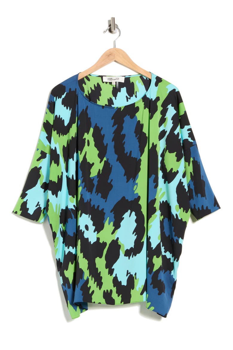 Diane Silk Blend Tunic Top, Alternate, color, JUNGLE CAT LARGE