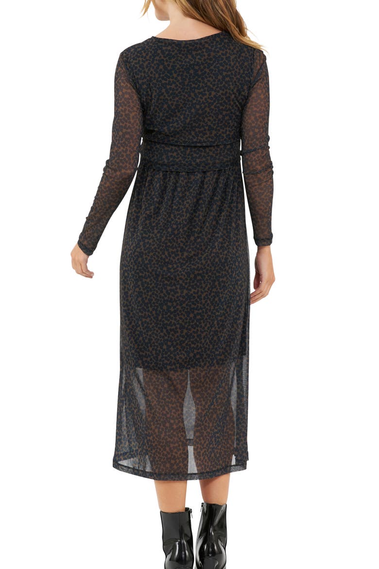Jen Long Sleeve Maternity/Nursing Dress, Alternate, color, BROWN / BLACK