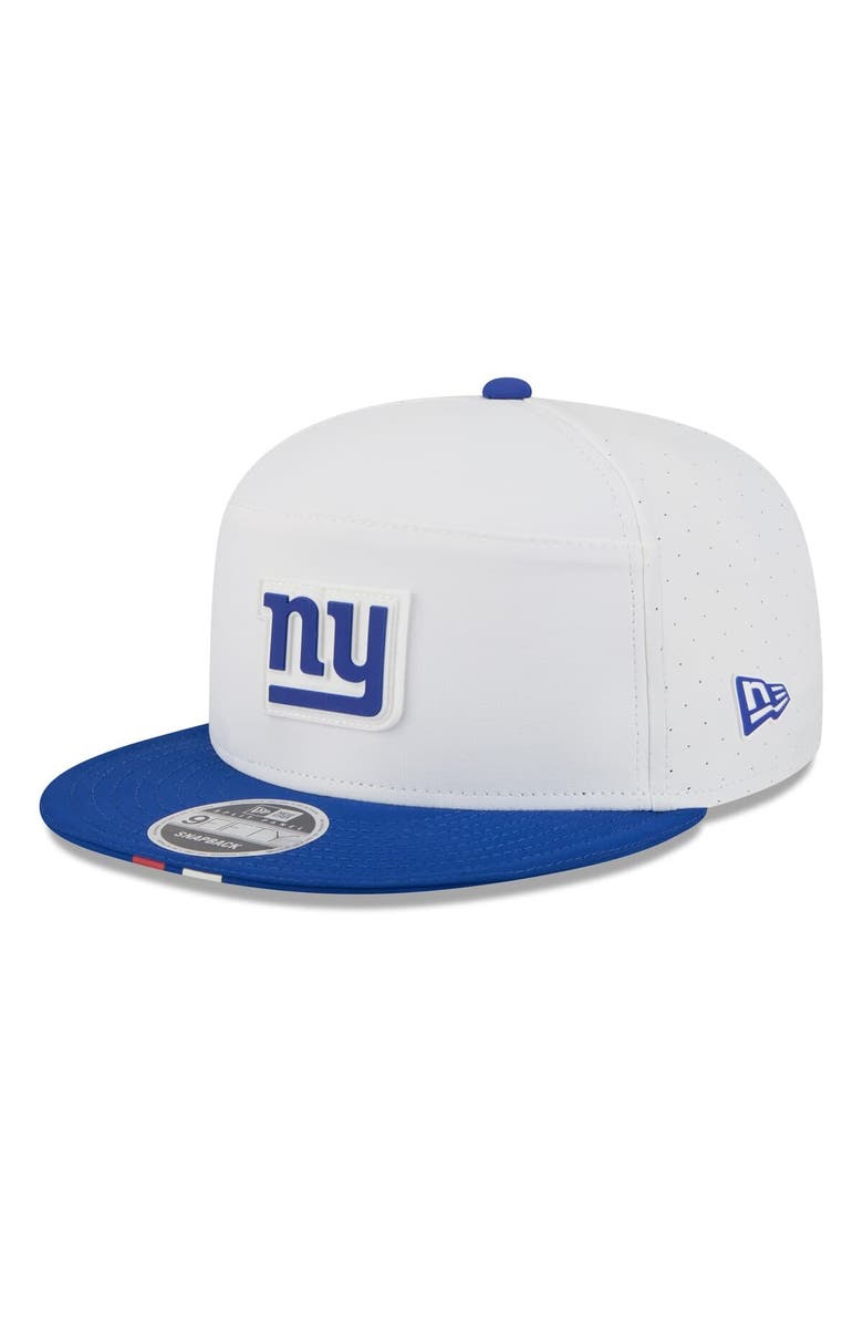New Era Men's New Era White/Royal New York Giants 2025 NFL Training Camp Split Panel 9FIFTY Snapback Hat, Main, color, White