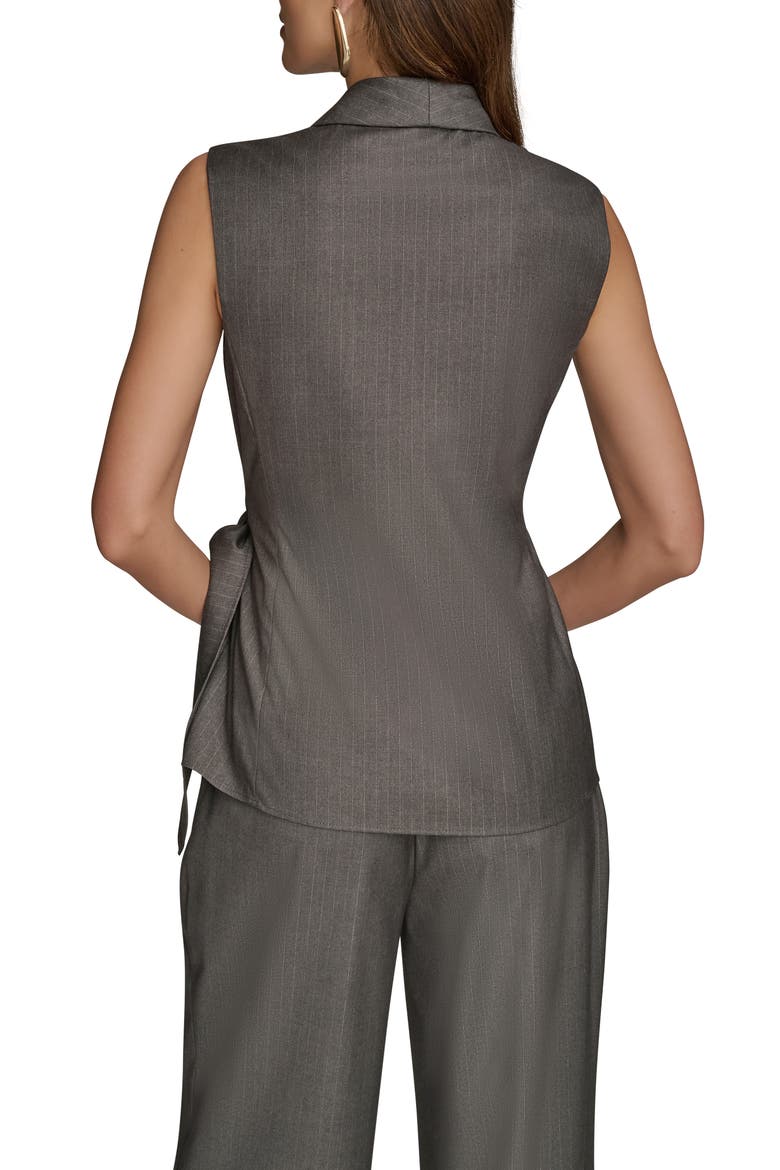 Pinstripe Wrap Vest, Alternate, color, GREY/ SILVER