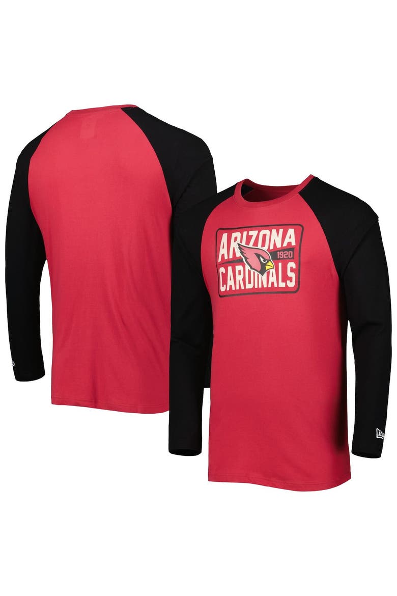 Men's New Era Cardinal Arizona Cardinals Current Raglan Long Sleeve T-Shirt, Main, color, Cardinal