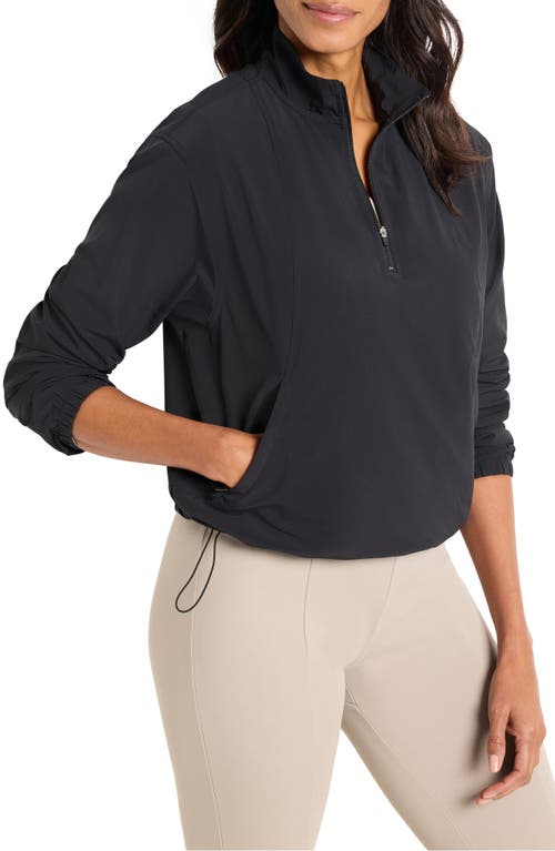 Nz Active By Nic+zoe Cool Down Stretch Half-zip Top In Black Onyx