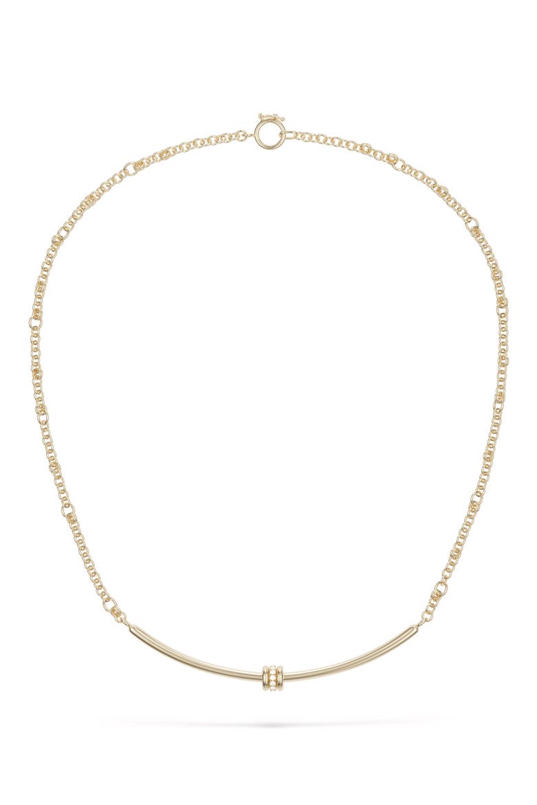 Gravity Arc Diamond Necklace, Main, color, YELLOW GOLD