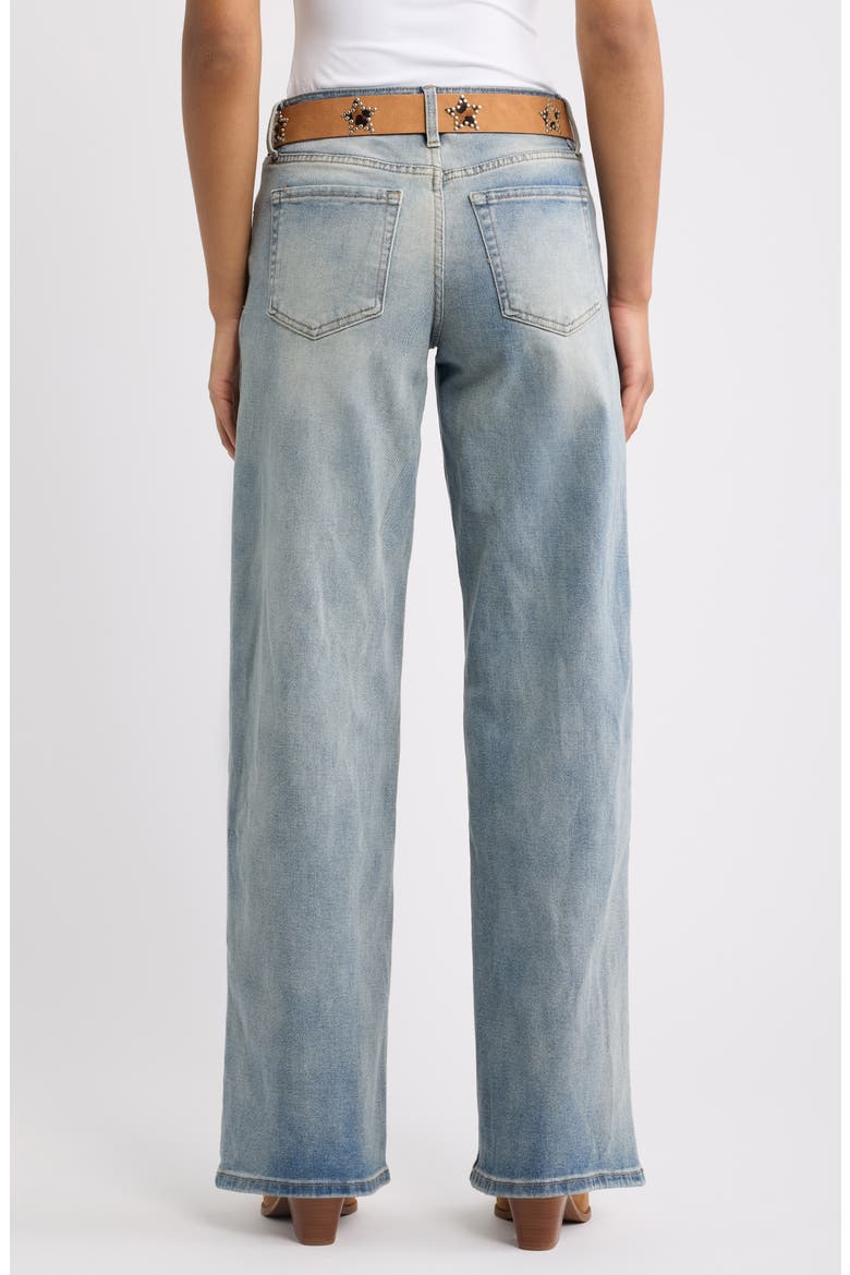 Britney Belted Wide Leg Jeans, Alternate, color, LT MED WASH TINT 19C