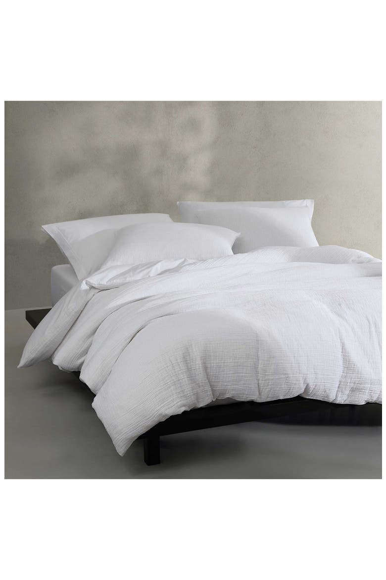 Jacquard Cotton Duvet & Shams Set, Alternate, color, WHITE