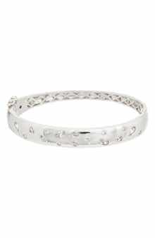 Juvell Cubic Zirconia Hinged Bangle Bracelet
