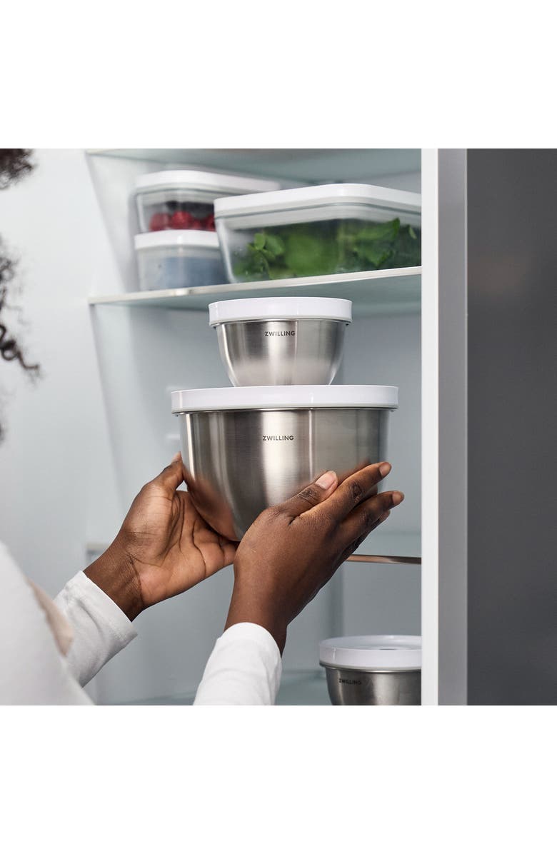 ZWILLING Fresh & Save 3-Piece Stainless Steel Bowl & Vacuum Pump Set, Alternate, color, Stainless Steel