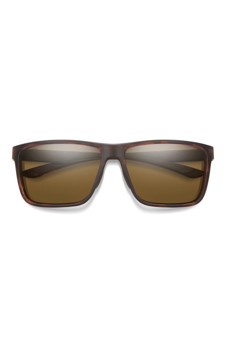 Riptide 57mm ChromaPop™ Polarized Sport Rectangular Sunglasses, Main, color, MATTE TORTOISE / CHROMAPOP POLARIZED BROWN