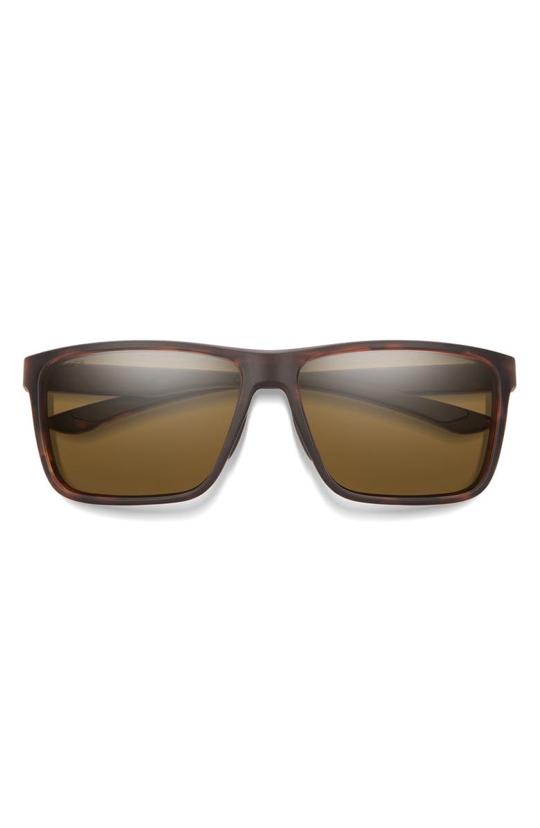 Smith Riptide 57mm ChromaPop<sup>™</sup> Polarized Sport Rectangular Sunglasses, Main, color, Matte Tortoise / Brown