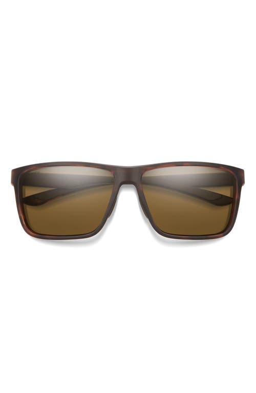 Smith Riptide 57mm Chromapop™ Polarized Sport Rectangular Sunglasses In Matte Tortoise/brown