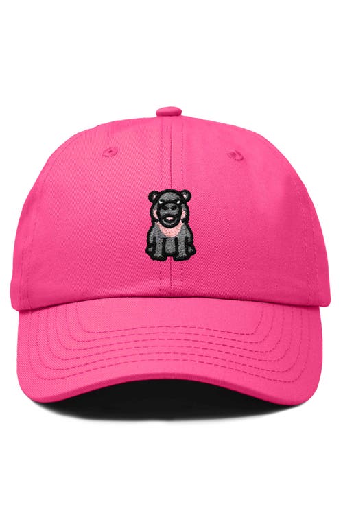 Dalix Hippo Embroidered Adjustable Hat In Hot Pink
